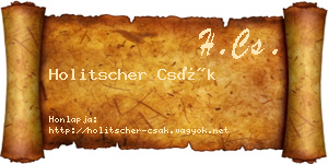 Holitscher Csák névjegykártya